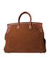 Birkin 40 Veau Barenia/Grizzly in Natural Fauve, back view